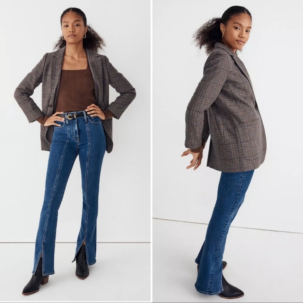 Madewell Larsen Blazer in Blue/Tan
